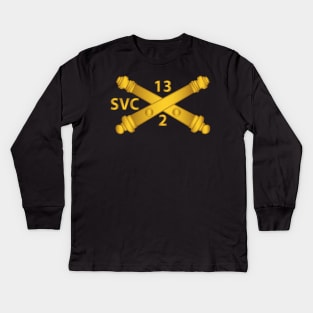 Service Battery, 2nd Bn, 13th Field Artillery Regiment - Arty Br wo Txt Kids Long Sleeve T-Shirt